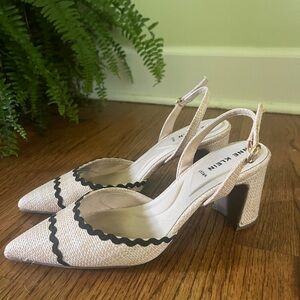 Calvin Klein Cream and Black Slingback Heels